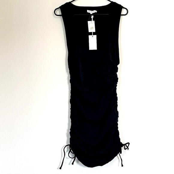 NWT Good American Black Ruched Tank Mini Dress - Size: 4 (Extra Large) - Picture 2 of 10